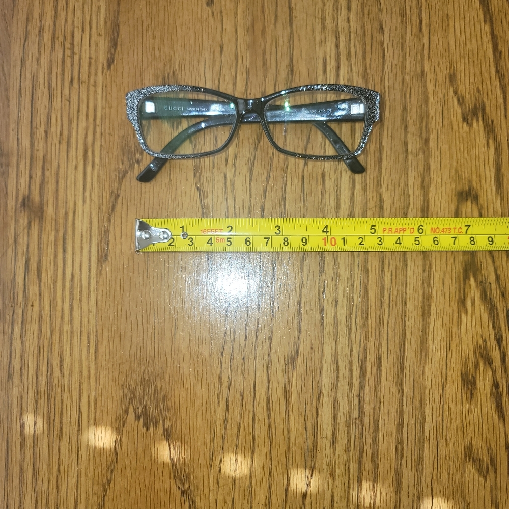 NWOT Gucci GG 3203 Yho Black Glitter  Rectangular Optical Frames Eyeglasses - Picture 9 of 12